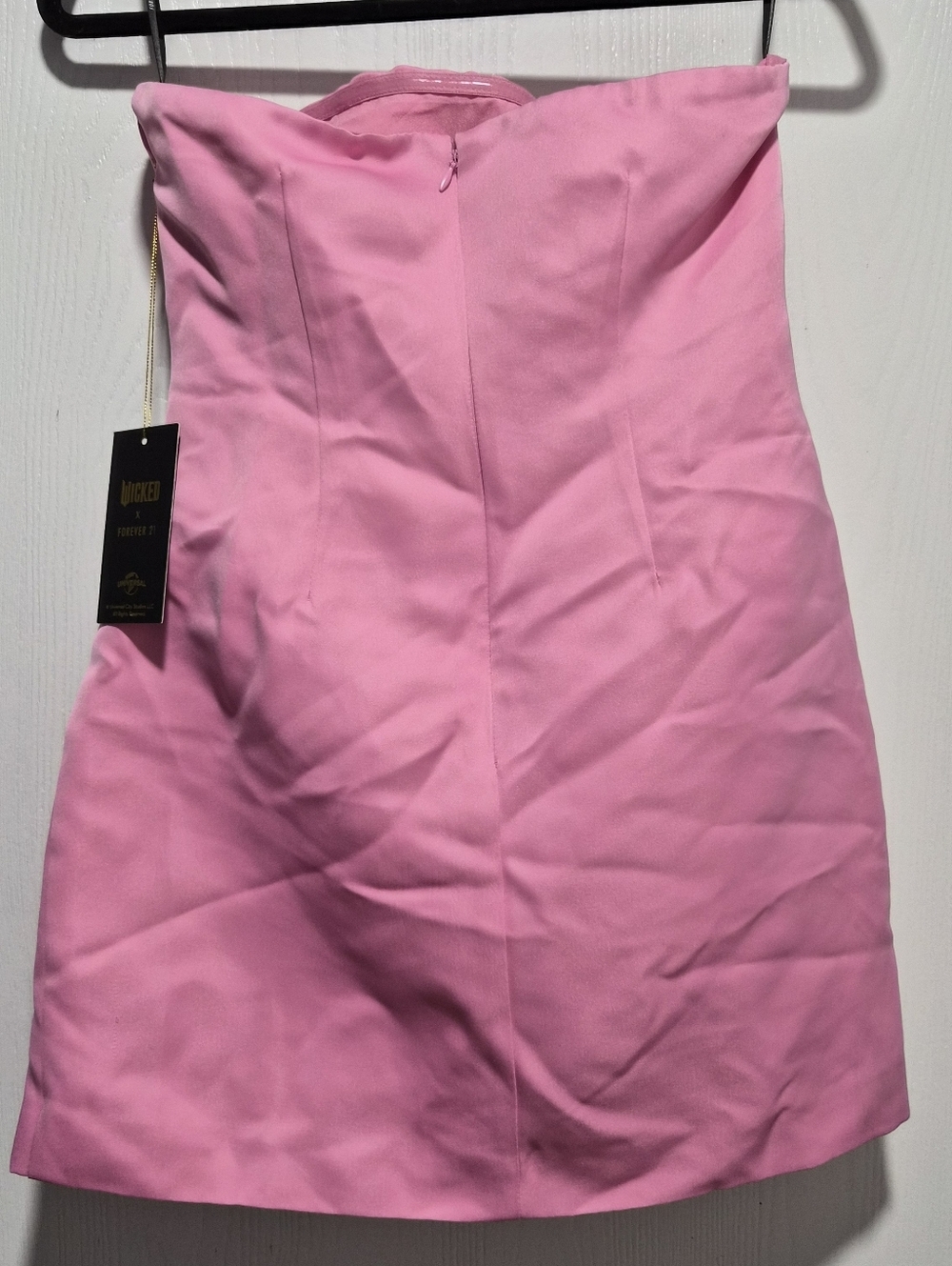 Forever 21 X Wicked Pink Rosette Tube Mini Dress Size Medium - Picture 5 of 10